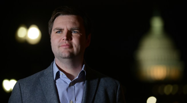 WASHINGTON, DC - JANUARY 27: J.D. Vance, author of the book "Hillbilly Elegy," poses for a portrait photograph near the US Capitol building in Washington, D.C., January 27, 2017. Vance has become the nation's go-to angry, white, rural translator. The book has sold almost half a million copies since late June. Vance, a product of rural Ohio, a former Marine and Yale School grad, has the nation's top-selling book. He's become a CNN commentator, in-demand speaker, and plans to move back to Ohio from SF where he's worked as a principal in an investment firm. (Photo by Astrid Riecken For The Washington Post)