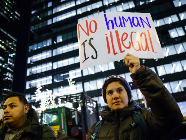 NEW YORK, NY - JANUARY 10: Activists rally for the passage of a 'clean' Dream Act, one without additional security or enforcement measures, outside the New York office of Sen. Chuck Schumer (D-NY), January 10, 2018 in New York City. The Dream Act, first introduced in 2001, is a proposed bill that would allow undocumented immigrants who came to the country as children to stay in the country legally. (Photo by Drew Angerer/Getty Images)