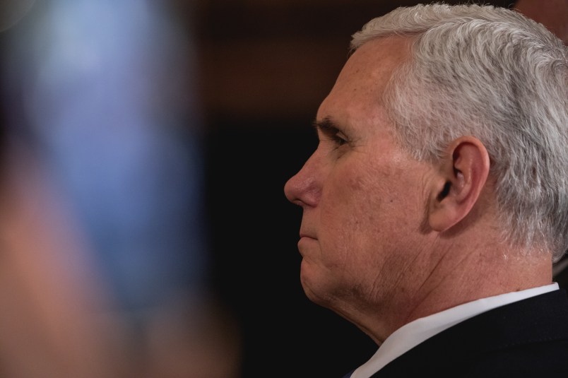 U.S. VP Mike Pence, was present for the joint press conference of U.S. President Donald Trump and Prime Minister Erna Solberg of Norway, in the East Room of the White House, on Wednesday, January 10, 2018. (Photo by Cheriss May) (Photo by Cheriss May/NurPhoto)