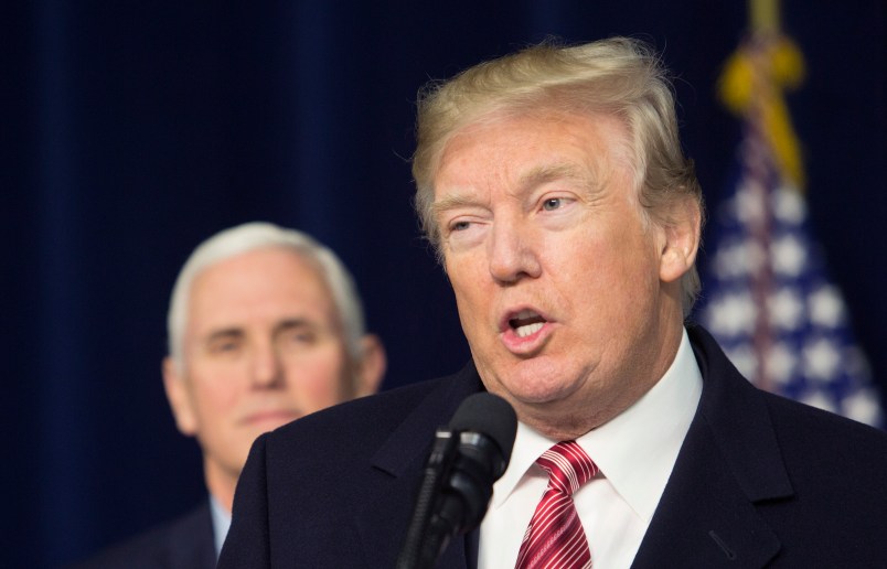 06 January 2018- Thurmont MD- U.S. President Donald J. Trump speaks at Camp David after holding meetings with staff, members of his Cabinet and Republican members of Congress to discuss the Republican legislative agenda for 2018.Photo Credit: Chris Kleponis/Sipa USA