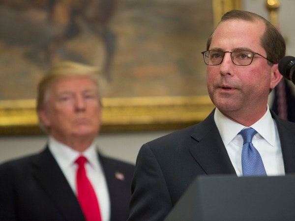 U.S. President Donald J. Trump participates in the swearing-in ceremony for the Secretary of the Department of Health and Human Services Alex Azar at The White House in Washington, DC, January  29, 2018. Credit: Chris Kleponis / Polaris