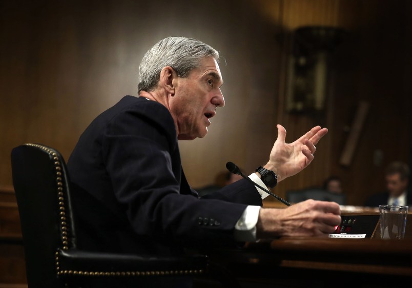 WASHINGTON, DC - JUNE 19:   Federal Bureau of Investigation (FBI) Director Robert Mueller testifies during a hearing before the Senate Judiciary Committee June 19, 2013 on Capitol Hill in Washington, DC. Mueller confirmed that the FBI uses drones for domestic surveillance during the hearing on FBI oversight.  (Photo by Alex Wong/Getty Images)