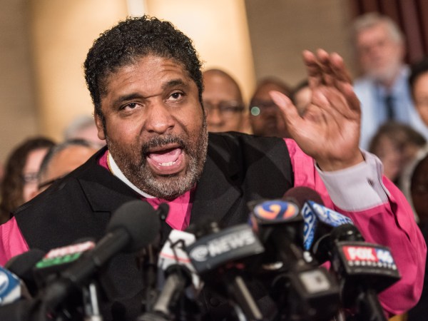 CHARLOTTE, NC - SEPTEMBER 22: The Rev. Rodney Sadler addresses the media during a NAACP press conference September 22, 2016 in Charlotte, NC. The group is asking for the release of police video of the fatal shooting of 43-year-old Keith Lamont Scott at an apartment complex near UNC Charlotte. (Photo by Sean Rayford/Getty Images)