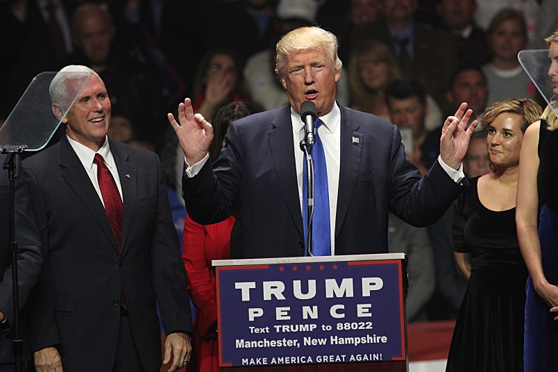 Manchester, NH, 11/07/16, Republican candidate for President Donald Trump at the SNHU Arena. (Suzanne Kreiter/Globe staff)