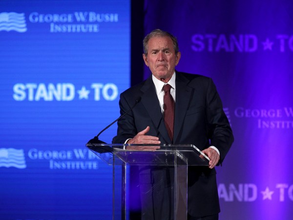 WASHINGTON, DC - JUNE 23:  Former U.S. President George W. Bush speaks during a conference at the U.S. Chamber of Commerce June 23, 2017 in Washington, DC. The George W. Bush Institute hosted a conference to address veteran issues.  (Photo by Alex Wong/Getty Images)
