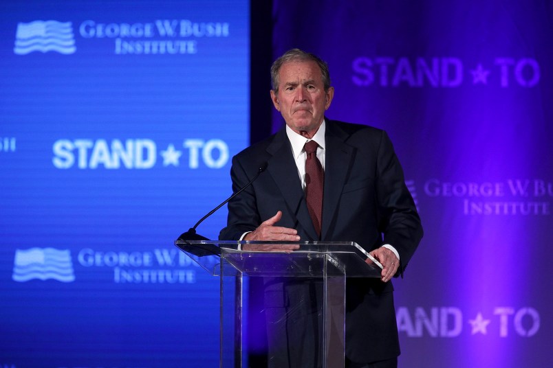 WASHINGTON, DC - JUNE 23:  Former U.S. President George W. Bush speaks during a conference at the U.S. Chamber of Commerce June 23, 2017 in Washington, DC. The George W. Bush Institute hosted a conference to address veteran issues.  (Photo by Alex Wong/Getty Images)