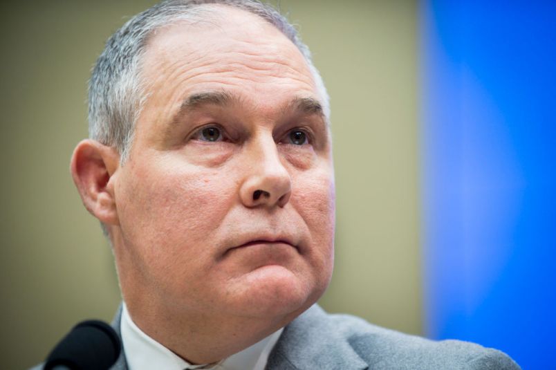 WASHINGTON, DC - December 7:  Environmental Protection Agency Administrator Scott Pruitt testifies before the House Energy and Commerce Committee about the mission of the U.S. Environmental Protection Agency on December 7, 2017 in Washington, DC.  (Photo by Pete Marovich/Getty Images)