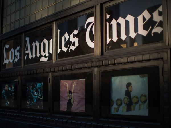 LOS ANGELES, CA - FEBRUARY 06: The Los Angeles Times building is seen on February 6, 2018 in Los Angeles, California. Parent company, Tronc, is believed to be close to selling The Time and The San Diego Union-Tribune to billionaire Los Angeles doctor, Patrick Soon-Shiong, for about $500 million.  (Photo by David McNew/Getty Images)