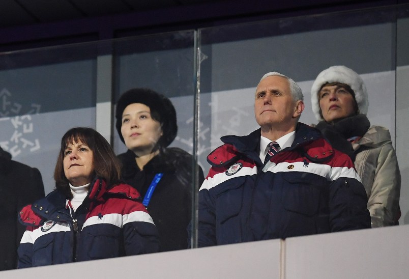 during the Opening Ceremony of the PyeongChang 2018 Winter Olympic Games at PyeongChang Olympic Stadium on February 9, 2018 in Pyeongchang-gun, South Korea.
