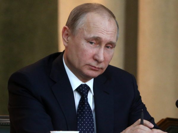 MOSCOW, RUSSIA - FEBRUARY, 15 (RUSSIA OUT) Russian President Vladimir Putin speeches during the meeting of the Extended Board of the Prosecutor General's Office  , in Moscow, Russia,  February,15, 2018. Vladimir Putin who is expected to be re-elected during the Presidential Elections 2018 planned on March,18. ( Photo by Mikhail Svetlov/Getty Images)