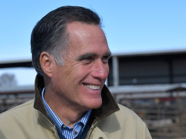 OGDEN, UT - FEBRUARY 16: Candidate for senate Mitt Romney tours Gibson's Green Acres Dairy on February 16, 2018 in Ogden, Utah. Mr. Romney is running for a U.S. Senate seat from Utah, currently held by Sen. Orrin Hatch, who announced his retirement after the current term expires. (Photo by Gene Sweeney Jr./Getty Images) *** Local Caption *** Mitt Romney