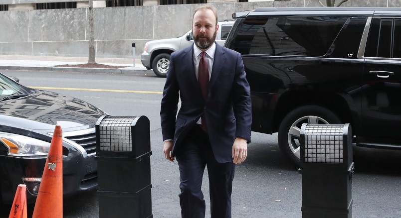 WASHINGTON, DC - FEBRUARY 23:  Richard Gates arrives at the Prettyman Federal Courthouse for a hearing February 23, 2018 in Washington, DC. Gates is expected to plead guilty to a 12-charge indictment that includes money laundering and conspiracy.  (Photo by Mark Wilson/Getty Images)