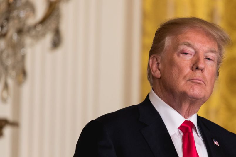 U.S. President Donald Trump listens to Prime Minister Malcolm Turnbull of Australia, during their joint press conference, in the East Room of the White House, on Friday, February 23, 2018. (Photo by Cheriss May/NurPhoto)