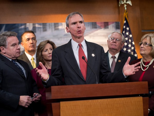 UNITED STATES - OCTOBER 09: From left, Reps. Chris Smith, R-N.J., Trent Franks, R-Ariz., Vicky Hartzler, R-Mo., Dan Lipinski, R-Ill., Joe Pitts, R-Pa., and Diane Black, R-Tenn., conduct a news conference in the Capitol Visitor Center to introduce the Abortion Insurance Full Disclosure Act. The legislation would help people easily determine which insurance plans fund abortions when they are trying to enroll in President Obama' health care exchanges. (Photo By Tom Williams/CQ Roll Call)