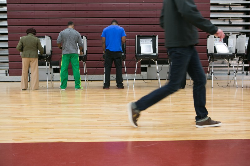 ATLANTA, GA - NOVEMBER 4:  Voters turn out to cast their ballots at polling locations on November 4, 2014 in Atlanta, Georgia.  (Photo by Jessica McGowan/Getty Images)