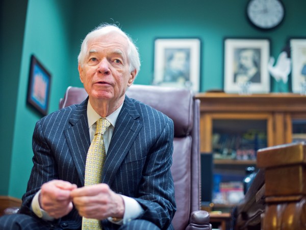 UNITED STATES - JANUARY 14: Sen. Thad Cochran, R-Miss., is interviewed by CQ Roll Call in his Dirksen Building office, January 14, 2015. (Photo By Tom Williams/CQ Roll Call)