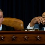 WASHINGTON, DC - OCTOBER 22:  Chairman Trey Gowdy (R-SC) and Co Chairman Elijah Cummings (D-MD) argue while former Secretary of State Hillary Clinton testifies before the House Select Committee on Benghazi on Capitol Hill in Washington, DC Thursday October 22, 2015. (Photo by Melina Mara/The Washington Post)