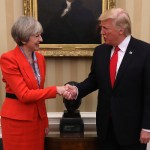 WASHINGTON, DC - JANUARY 27:  British Prime Minister Theresa May shakes hands with U.S. President Donald Trump at The White House on January 27, 2017 in Washington, DC. British Prime Minister Theresa May is on a two-day visit to the United States and will be the first world leader to meet with President Donald Trump.  (Photo by Christopher Furlong/Getty Images)