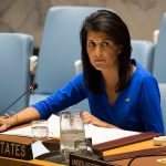 NEW YORK, NY - APRIL 5: U.S. Ambassador to the United Nations Nikki Haley chairs a meeting of the United Nations Security Council at U.N. headquarters, April 5, 2017 in New York City. The Security Council is holding emergency talks on Wednesday following the worst chemical attacks in years in Syria. (Photo by Drew Angerer/Getty Images)