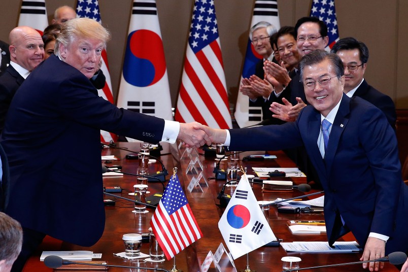 U.S. President Donald Trump zzz on November 7, 2017 in Seoul, South Korea. Trump is in South Korea as a part of his Asian tour.