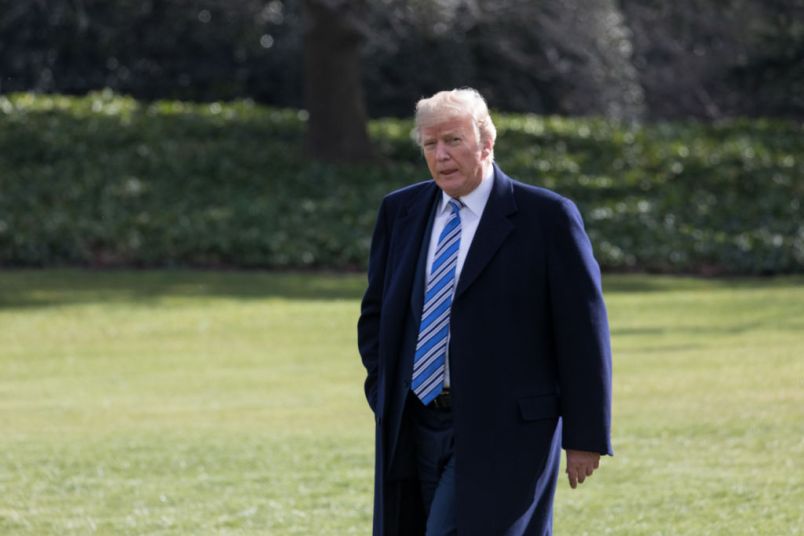 President Donald Trump Departs from the South Lawn of the White House on Marine One, on Friday, March 23, 2018. (Photo by Cheriss May) (Photo by Cheriss May/NurPhoto)