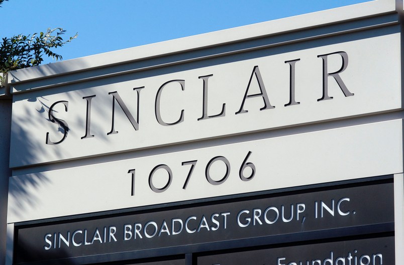 HUNT VALLEY, MD - OCTOBER 12: The Sinclair Broadcast building sits in a buisness district in Hunt Valley, Maryland October 12, 2004. Sinclair Broadcast Group, the owner of the largest chain of television stations in the nation, plans to preempt regular programming two weeks before the Nov. 2 election to air a documentary that accuses John Kerry of betraying American prisoners during the Vietnam War.  (Photo by William Thomas Cain/Getty Images)
