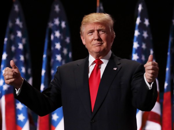 CLEVELAND, OH - JULY 21:  on the fourth day of the Republican National Convention on July 21, 2016 at the Quicken Loans Arena in Cleveland, Ohio. Republican presidential candidate Donald Trump received the number of votes needed to secure the party's nomination. An estimated 50,000 people are expected in Cleveland, including hundreds of protesters and members of the media. The four-day Republican National Convention kicked off on July 18. (Photo by Chip Somodevilla/Getty Images)