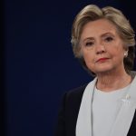 during the town hall debate at Washington University on October 9, 2016 in St Louis, Missouri. This is the second of three presidential debates scheduled prior to the November 8th election.