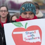 OKLAHOMA CITY, OK - APRIL 2: Oklahoma teachers rally at the state capitol in Oklahoma City, Oklahoma on April 2, 2018. Thousands of teachers and supporters are scheduled to rally Monday at the state Capitol as Oklahoma becomes the latest state to be plagued by teacher strife. Teachers are walking off the job after a $6,100 pay raise was rushed through the Legislature and signed into law by Gov. Mary Fallin. (Photo by J Pat Carter/Getty Images)