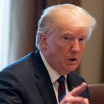 WASHINGTON, DC - APRIL 3: (AFP-OUT) President Donald Trump speaks during a luncheon with the leaders of Estonia, Latvia and Lithuania on April 3, 2018 at The White House in Washington, DC. The President answered questions from the media about illegal immigration from Mexico and relations with Russia. (Photo by Chris Kleponis-Pool/Getty Images)