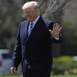 U.S. President Donald Trump walks across the South Lawn before boarding Marine One and leaving the White House April 5, 2018 in Washington, DC. Trump is traveling to White Sulfer Springs, West Virginia where he plans to participate in a roundtable discussion on tax reform.