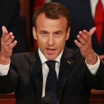 French President Emmanuel Macron addresses a joint meeting of the U.S. Congress in the House Chamber at the U.S. Capitol April 25, 2018 in Washington, DC. Macron is taking part in an official three-day visit to the United States.