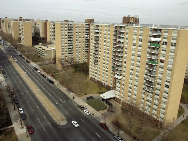 FILE - This Feb.12, 2007 file photo shows Spring Creek Towers apartment buildings, popularly known as Starrett City, in the Brooklyn borough of New York. President Donald Trump and other investors in Starrett City have sold the 46-building complex to two real estate firms for $906 million, according to a statement Tuesday, May 8, 2018, from the new owners. Trump’s financial disclosure documents last year show he owned 4 percent of the complex, giving him proceeds from the sale of about $36 million. (AP Photo/Kathy Willens, File)
