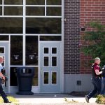 A large law enforcement presence outside a shooting at or near Noblesville West Middle School, Noblesville, Friday, May 25, 2018. One person is reportedly in custody.
