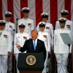 President Donald Trump speaks at the Memorial Amphitheater in Arlington National Cemetery on Memorial Day, Monday, May 28, 2018 in Arlington, Va.(AP Photo/Alex Brandon)
