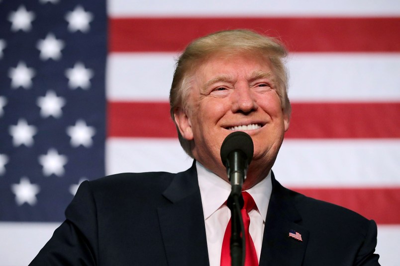 GOLDEN, CO - OCTOBER 29:  Republican presidential nominee Donald Trump addresses a campaign rally in the Rodeo Arena at the Jefferson County Fairgrounds October 29, 2016 in Golden, Colorado. The Federal Bureau of Investigation announced Friday it discovered emails pertinent to the closed investigation of Democratic presidential nominee Hillary Clinton's private email server and are looking to see if they improperly contained classified information. Trump said "I think it's the biggest story since Watergate."  (Photo by Chip Somodevilla/Getty Images)