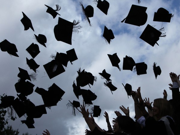 Students at the University of Birmingham take part in their degree congregations as they graduate on July 14, 2009 in Birmingham, England. Over 5000 graduates will be donning their robes this week to collect their degrees from The University of Birmingham. A recent survey suggested that there are 48 graduates competing for every job.