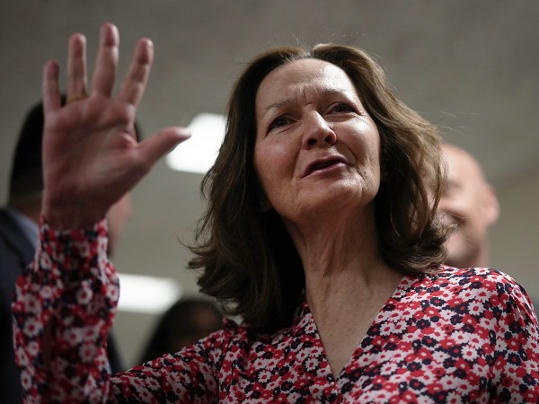 WASHINGTON, DC - MAY 07:  CIA nominee Gina Haspel waves as he arrives at a meeting with U.S. Sen. Joe Manchin (D-WV) May 7, 2018 on Capitol Hill in Washington, DC. Haspel will attend her confirmation hearing before Senate Intelligence Committee on Wednesday.  (Photo by Alex Wong/Getty Images)