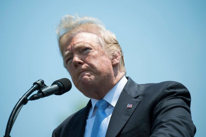 President Donald Trump delivers remarks at the 37th Annual National Peace Officers' Memorial Service at the U.S. Capitol Building on May 15, 2018 in Washington, D.C. Photo by Kevin Dietsch/UPI