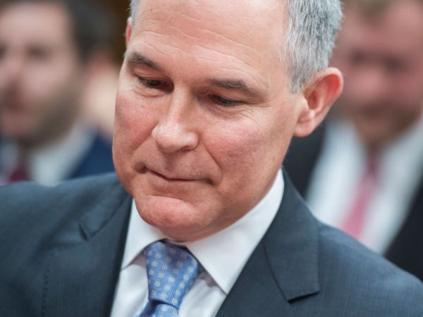 UNITED STATES - MAY 16: Environmental Protection Agency Administrator Scott Pruitt testifies during a Senate Appropriations Interior, Environment, and Related Agencies Subcommittee hearing in Dirksen Building on the proposed FY2019 budget for the EPA on May 16, 2018. (Photo By Tom Williams/CQ Roll Call)