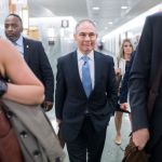 UNITED STATES - MAY 16: Environmental Protection Agency Administrator Scott Pruitt arrives to testify during a Senate Appropriations Interior, Environment, and Related Agencies Subcommittee hearing in Dirksen Building on the proposed FY2019 budget for the EPA on May 16, 2018. (Photo By Tom Williams/CQ Roll Call)
