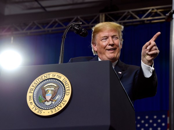 President Donald Trump speaks during a rally at Airport High School in West Columbia, S.C., Monday, June 25, 2018. Trump is campaigning for Republican Gov. Henry McMaster, returning the favor after McMaster provided Trump with an early endorsement in his presidential campaign. (AP Photo/Susan Walsh)
