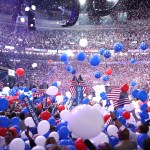 PHILADELPHIA, PA - JULY 28: on the fourth day of the Democratic National Convention at the Wells Fargo Center, July 28, 2016 in Philadelphia, Pennsylvania. Democratic presidential candidate Hillary Clinton received the number of votes needed to secure the party's nomination. An estimated 50,000 people are expected in Philadelphia, including hundreds of protesters and members of the media. The four-day Democratic National Convention kicked off July 25. (Photo by Jessica Kourkounis/Getty Images)