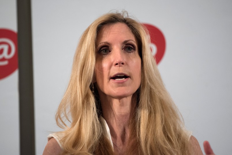 Ann Coulter speaks during Politicon at the Pasadena Convention Center in Pasadena, California on July 29, 2017. Politicon is a bipartisan convention that mixes politics, comedy and entertainment. (Photo by: Ronen Tivony) (Photo by Ronen Tivony/NurPhoto)