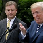 U.S. President Donald Trump delivers remarkd during a signing ceremony for the Veterans Affairs Mission Act in the Rose Garden June 6, 2018 in Washington, DC. The new law continues funding for the Veterans Choice Program for an additional year, extends comprehensive caregiver benefits to veterans injured and ill prior to September 11, 2001, and funds development of a plan to modernize the Department of Veterans Affair's health care infrastructure.
