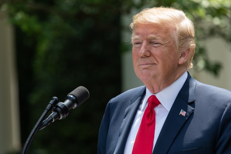 U.S. President Donald Trump at his joint press conference with Prime Minister of Japan Shinzō Abe, in the Rose Garden at the White House in Washington, D.C., on Thursday, June 7, 2018. (Photo by Cheriss May/NurPhoto)