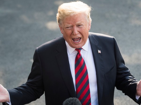 WASHINGTON, DC - JUNE 8 : President Donald J. Trump stops to speak to reporters and members of the media as he departs for the G7 Summit in Canada, from the South Lawn of the White House on Friday, June 08, 2018 in Washington, DC. (Photo by Jabin Botsford/The Washington Post)