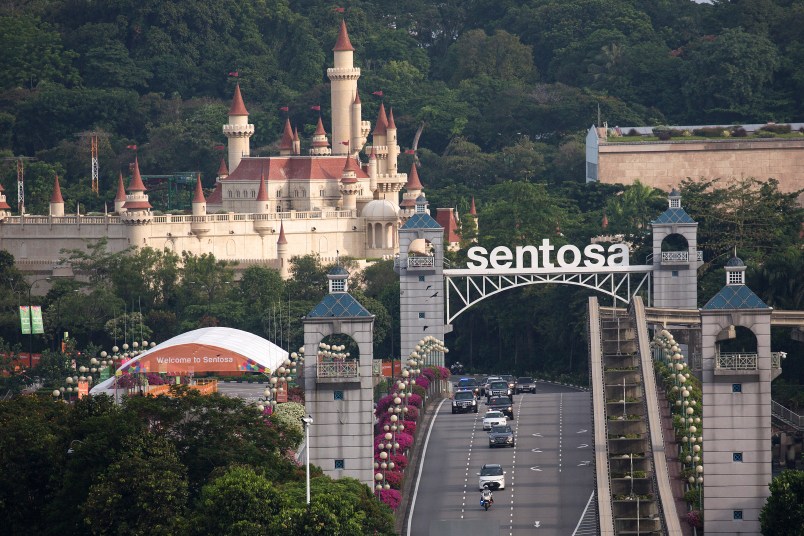 SINGAPORE, SINGAPORE - JUNE 12: U.S President Donald Trump's motorcade departs Sentosa island on June 12, 2018 in Singapore. U.S. President Trump and North Korean leader Kim Jong-un held the historic meeting between leaders of both countries on Tuesday morning in Singapore, carrying hopes to end decades of hostility and the threat of North Korea's nuclear programme. (Photo by Ore Huiying/Getty Images)