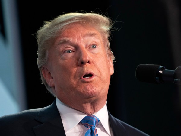 WASHINGTON, DC - JUNE 19: (AFP OUT) U.S. President Donald Trump addresses the National Federation of Independent Businesses 75th Anniversary Celebration on June 19, 2018 in Washington, DC. (Photo by Chris Kleponis - Pool/Getty Images)