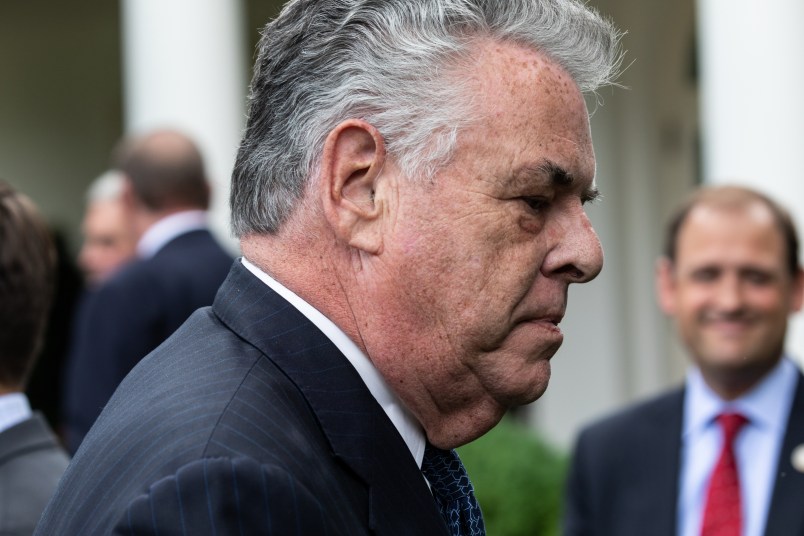 Congressman Peter King attends ceremony where U.S. President Donald Trump signs S. 2372, the VA Mission Act of 2018 in the Rose Garden of the White House, on Wednesday, June 6, 2018. (Photo by Cheriss May/NurPhoto)
